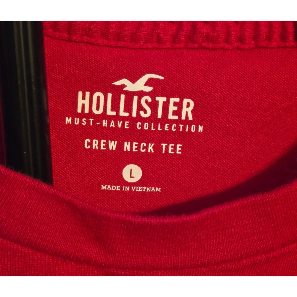 Hollister Red White Blue Colorblock Crewneck T-Shirt Men's Size Large - Picture 2 of 6